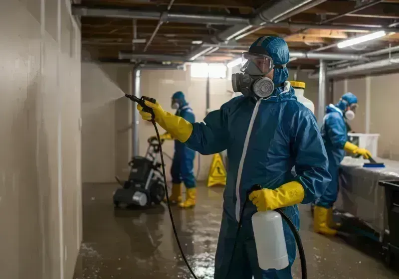 Basement Sanitization and Antimicrobial Treatment process in Delavan, IL