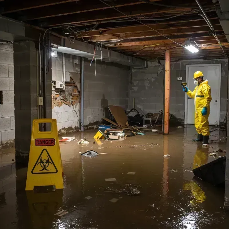 Flooded Basement Electrical Hazard in Delavan, IL Property